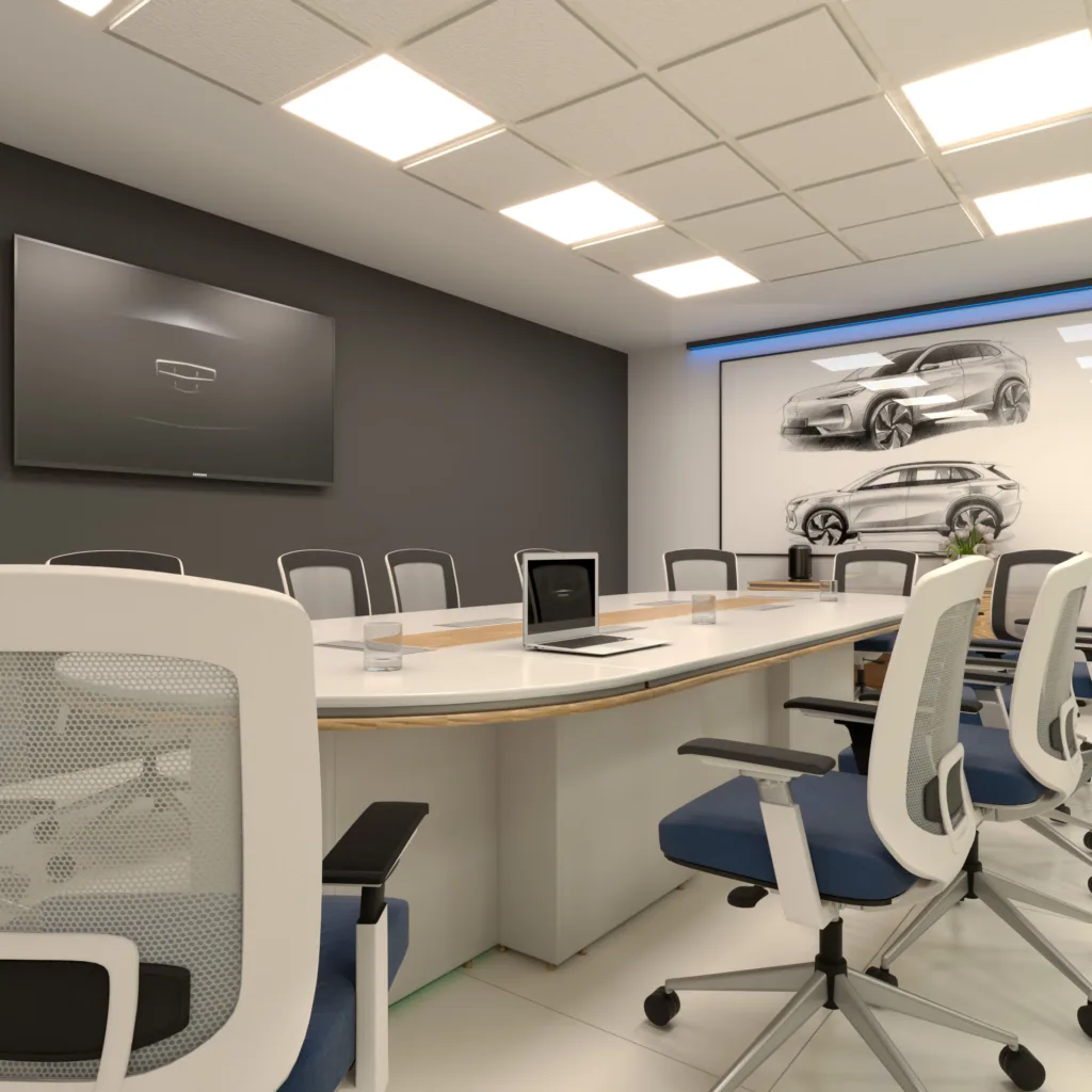 Diseño de oficinas modernas Geely Reforma – Sala de juntas